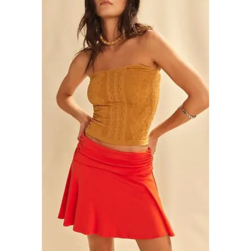Free People Free-Est Good Feels Mini Skort Tangerine Tango NWT Size Medium
